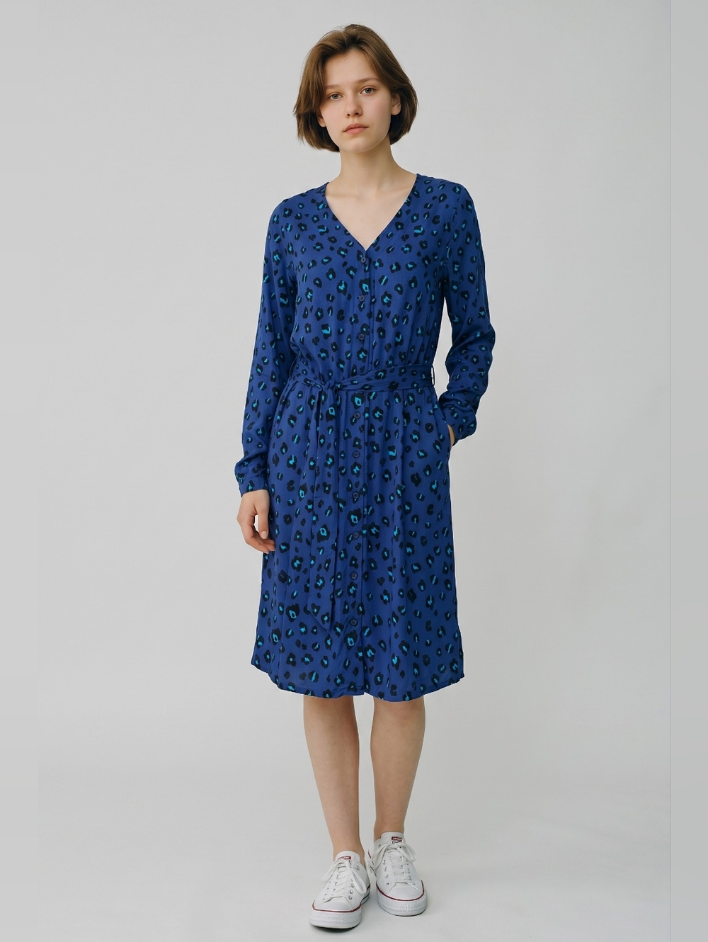 Aventura Twighlight Blue Ritta Dress Cheetah Print